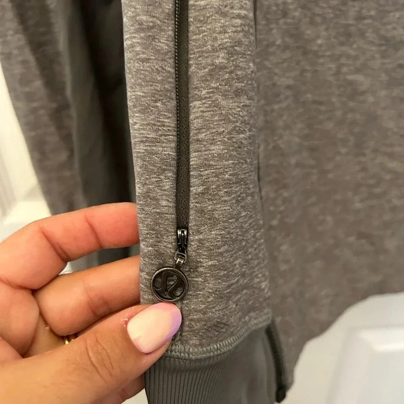 ! LULULEMON Bhakti Yoga Jacket Grey Heathered Slate Double Zip High Coll… - Picture 7 of 9